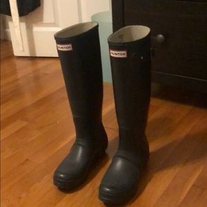 Hunter Tall Dark Blue Rain Boots